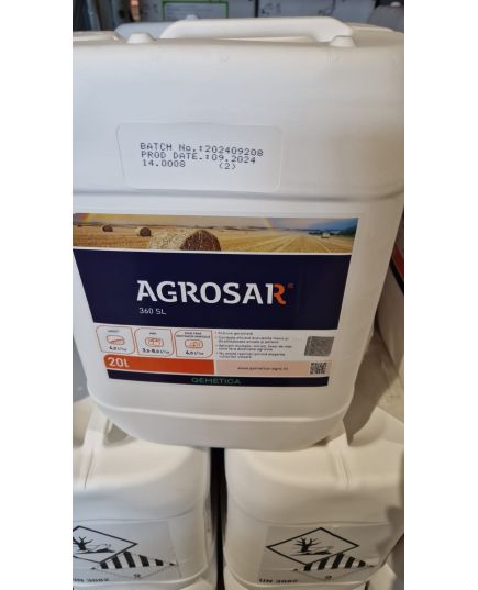 AGROSAR 360SL (20L) Glifosat: Erbicid Total Sistemic Desicare Grâu Rapiță & Control Buruieni Miriști/Terenuri, Alege ambalajul dorit: 20 litri, 2 image