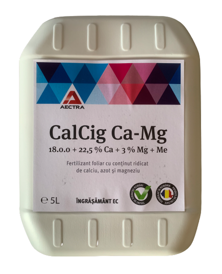 CALCIG 5L  Fertilizant foliar cu un conținut ridicat de calciu, magneziu și azot, Alege ambalajul dorit: 5 litri