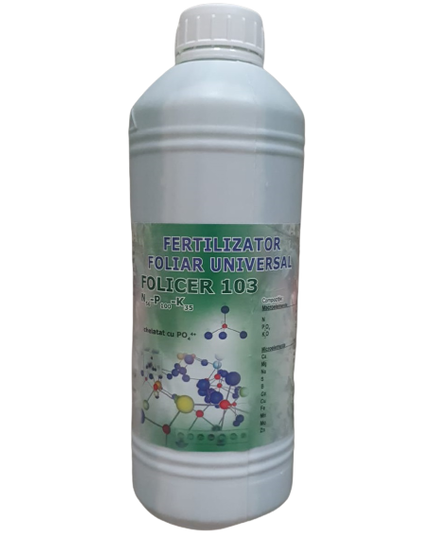 Folicer 1L Fertilizant foliar lichid cu micro si macroelemente, Alege ambalajul dorit: 1 litru